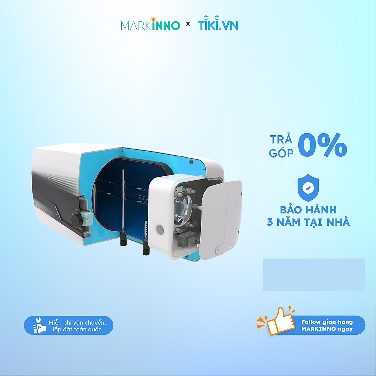 Bình nước nóng thông minh KAROFI KBO-R205 chính hãng, bảo vệ 5 lớp, công nghệ ngắt nguồn tự động, thông minh hàng chính hãng