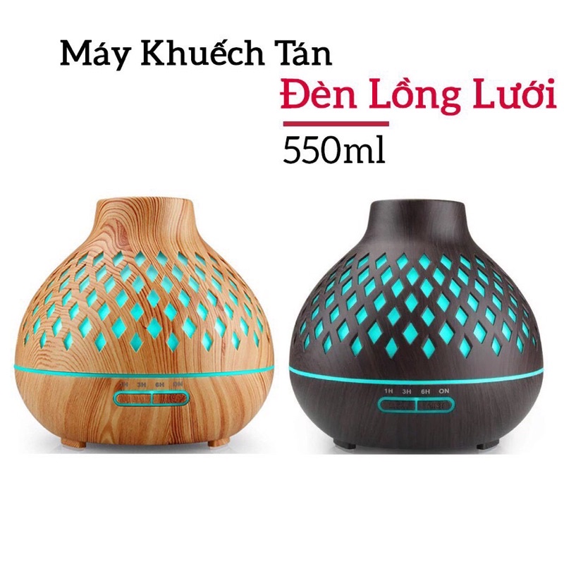 (HCM) Máy xông tinh dầu đèn lồng lưới siêu âm 24V - Máy khuếch tán TD cho diện tích 30m2 - Hẹn giờ, remote