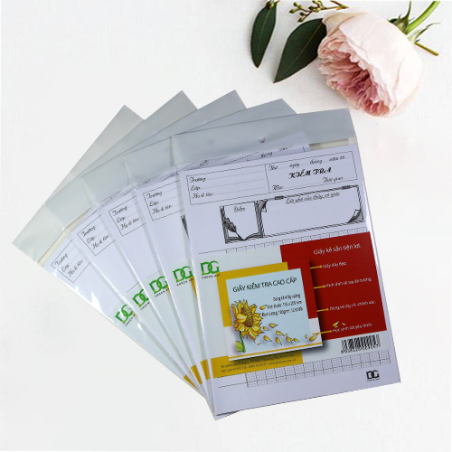 Giấy kiểm tra 4 ô ly - giấy dày đẹp viết êm kẻ ô rõ ràng dùng tiện lợi cho học sinh 12 tờ đôi/xấp, Green Art