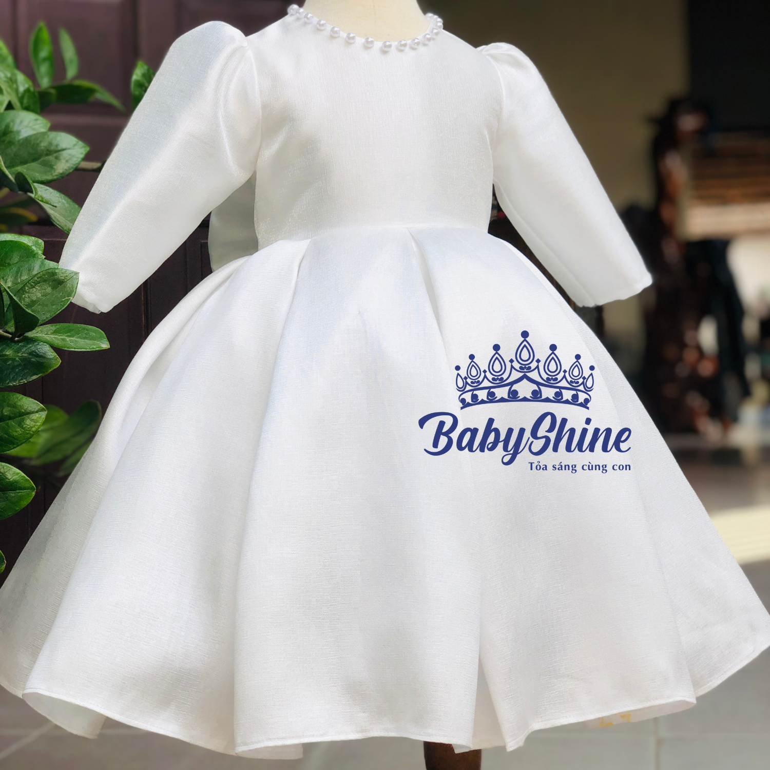 Đầm công chúa cho bé, đầm sinh nhật cho bé BabyShine - Màu trắng, chất liệu mát mẻ, mềm mại, đường may ẩn bé mặc sẽ thoải mái