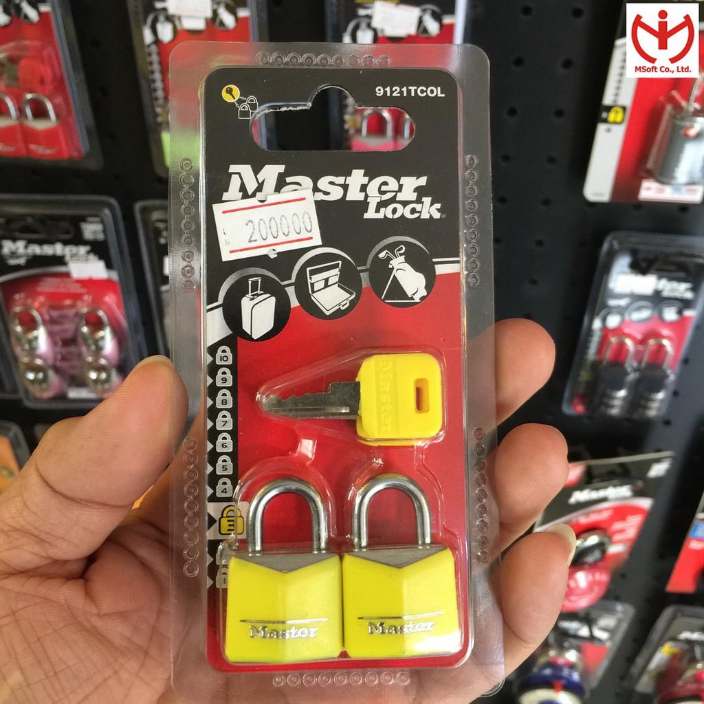 Bộ 2 ổ khóa vali Master Lock 9121 TCOL rộng 20mm dùng chung 2 chìa - khóa hành lý - MSOFT