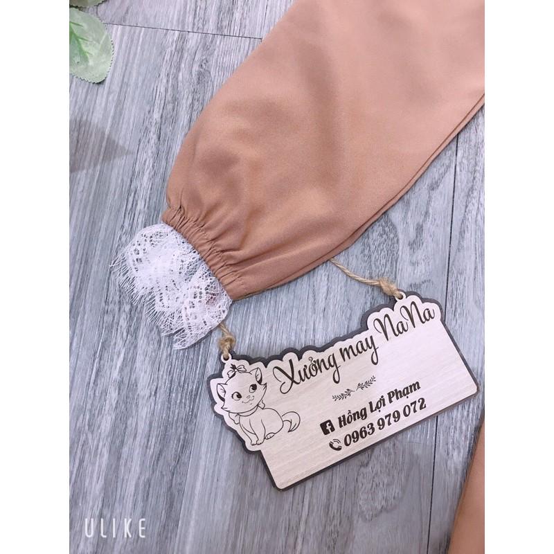 Đầm tay dài cổ viền ren dễ thương