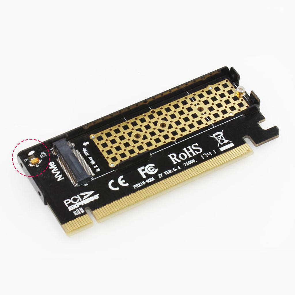 2xNVMe M.2 NGFF SSD to PCIE 3.0 X16 Adapter Expansion Card&Heatsink Case Black