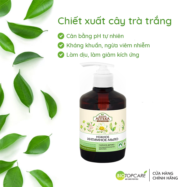 Dung dịch vệ sinh phụ nữ Zenlenaya Apteka giúp kháng khuẩn từ cây trà 370ml