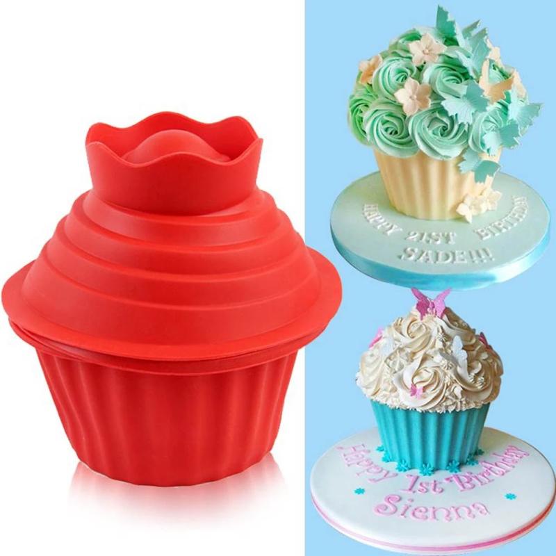 3 Cái/bộ Silicone Khổng Lồ Cupcake Khuôn Chịu Nhiệt Độ Lò Vi Sóng Lò Nướng Bánh Khuôn Mẫu Nhà Handmade Bánh Dụng Cụ Nhà Bếp Tiện Ích