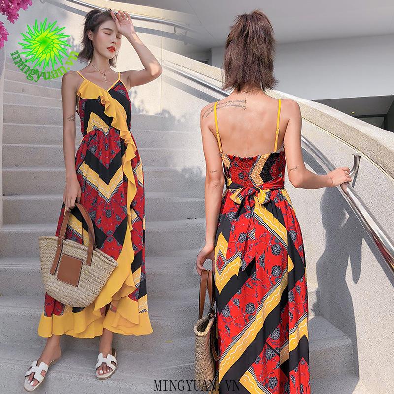 Đầm Hai Dây Ôm Dáng In Họa Tiết Xinh Xắn Dành Cho Nữ