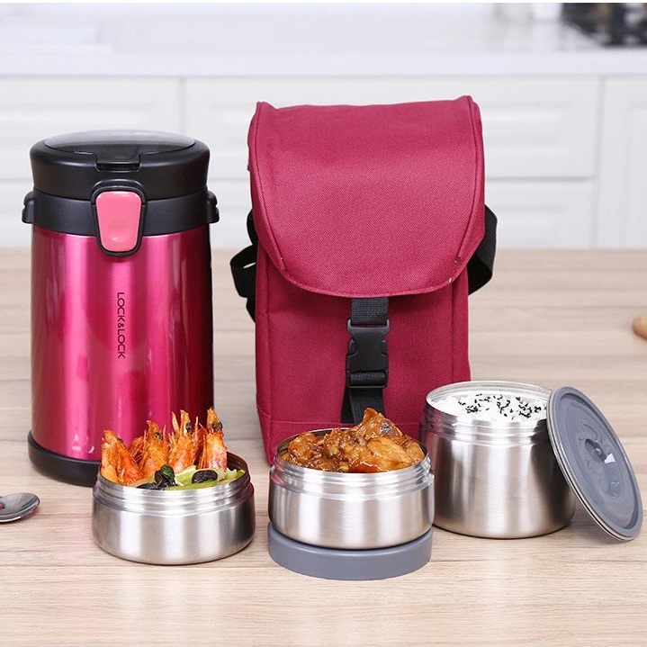 Bộ Hộp Cơm Giữ Nhiệt Easy Take Lunch Box Lock&amp;Lock LHC8034 (2000ml)