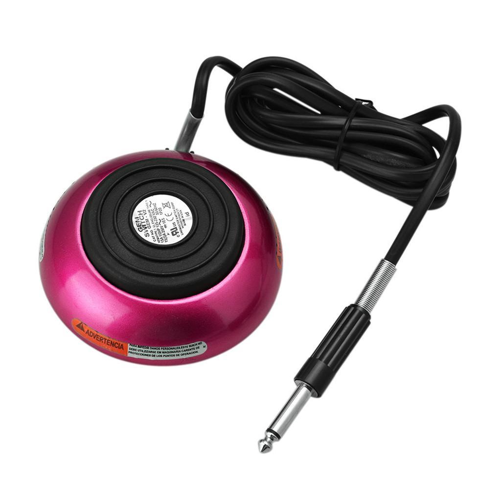 Tattoo Foot Pedal Round Power Supply Switch Controller w/ Silicone Cord Silver