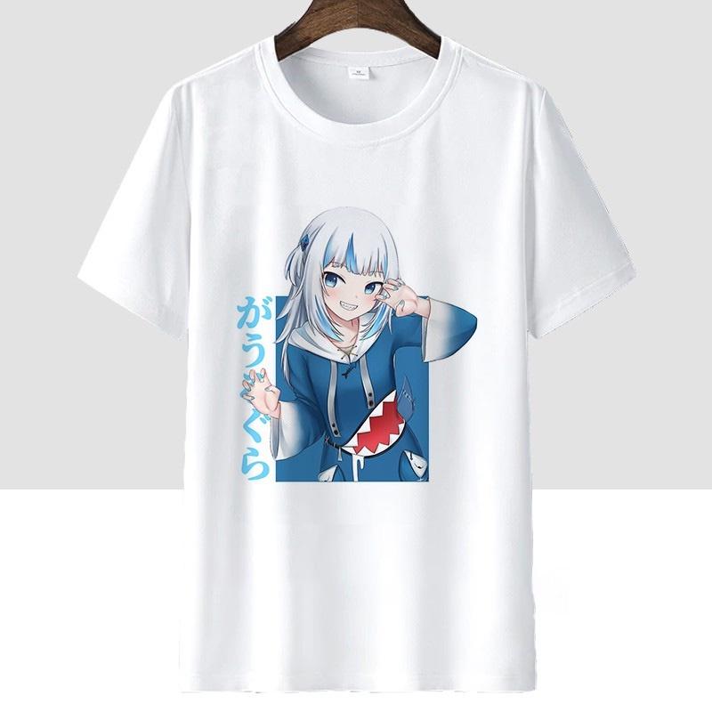 Áo thun Gawr Gura Hololive Vtuber Anime ngắn tay