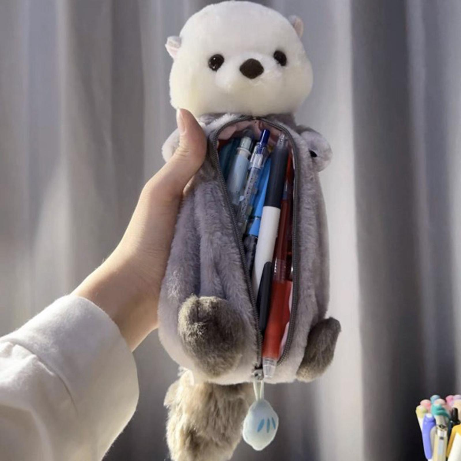 Plush Pencil Case Soft Novelty School Supplies Cartoon Cosmetic Bag Children