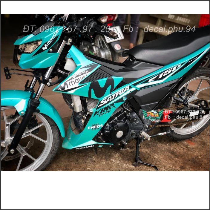 Tem rời Satria Movistar XAnh trắng đen -1