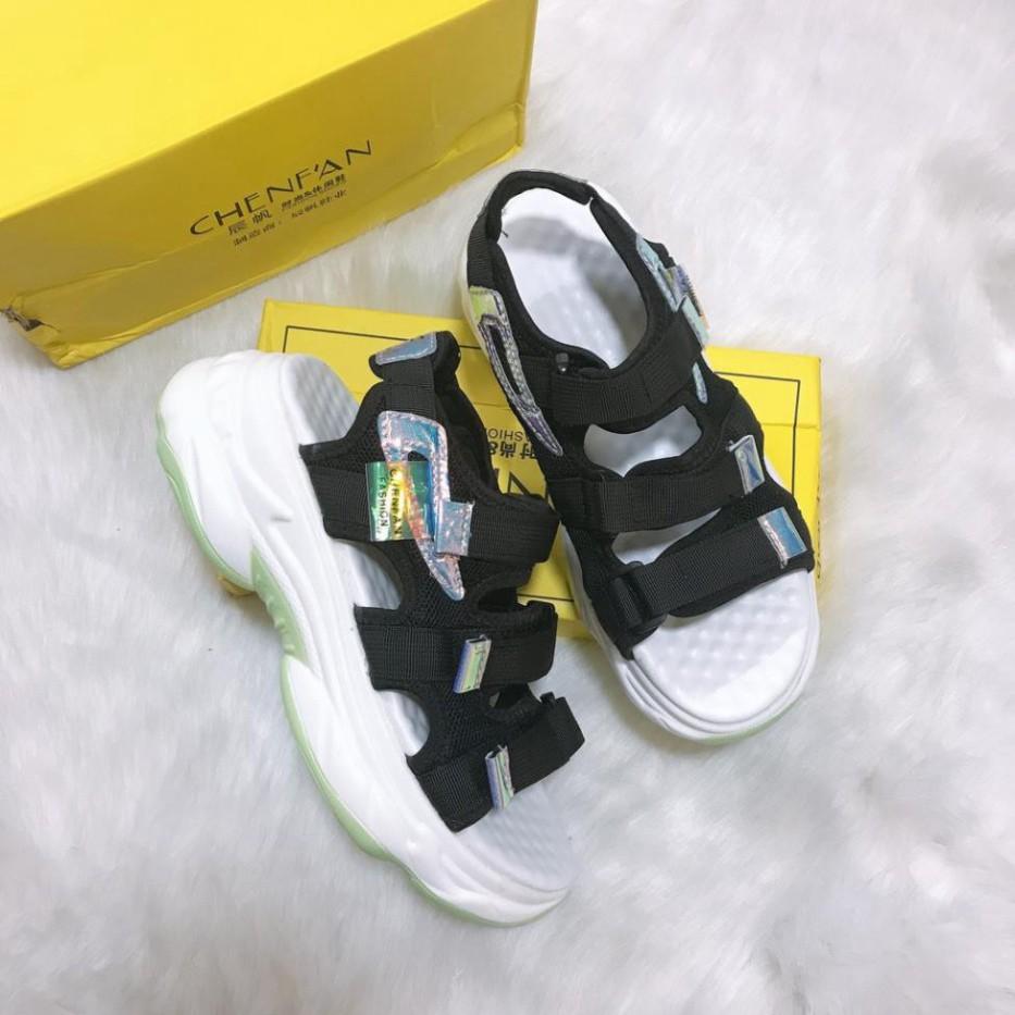 Dép Sandal Nữ, Sandal Nữ Giày Sandal Nữ Đi Học 3 Quai Cao 3Cm Chất Tuyệt Vời Fullbox Êm Và Nhẹ Chuẩn Size Màu Đ