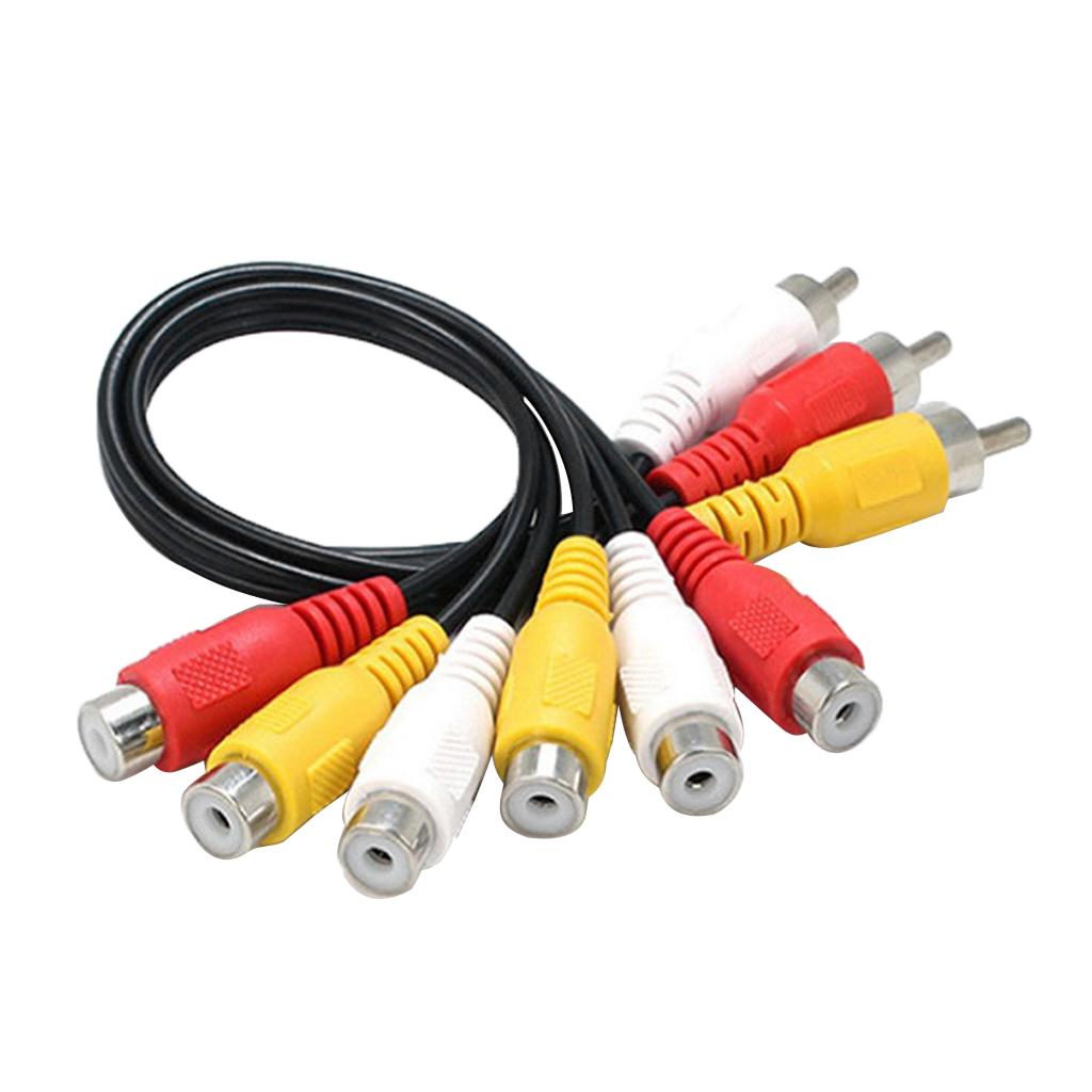 Female RCA to 3RCA Cable Male Jack Splitter Adapter Cable forTV DVD Player