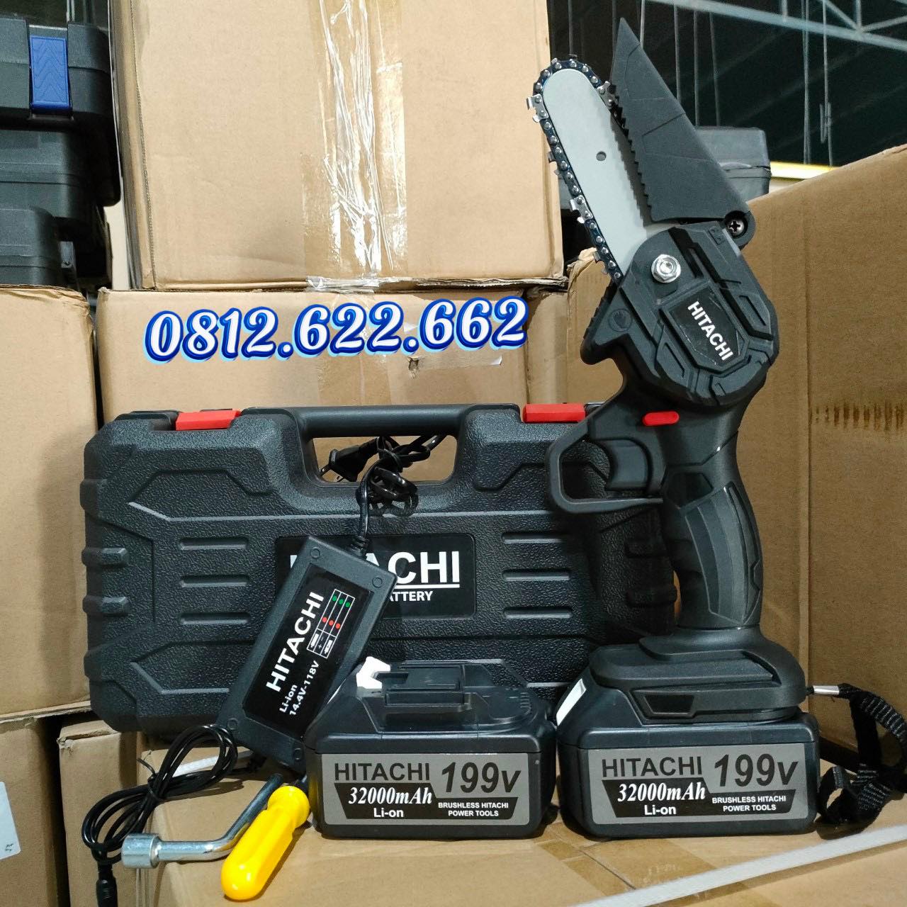 Máy cưa xích Pin mini cầm tay Lapusen 2 pin 10cell