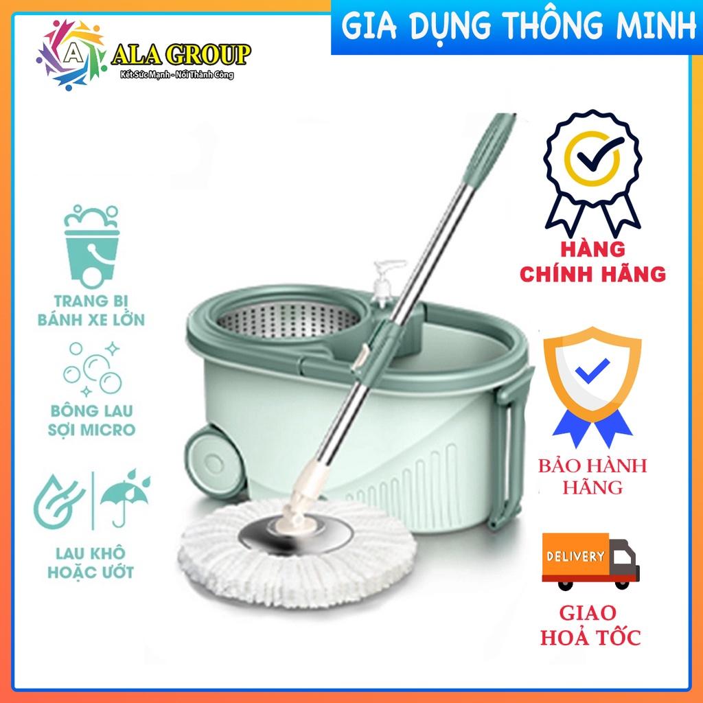 Bộ chổi lau nhà thời thượng xoay 360 độ SAMONO SCM003 Lau sạch mặt sàn nhà - 2 ngăn chứa nước - Hàng chính hãng