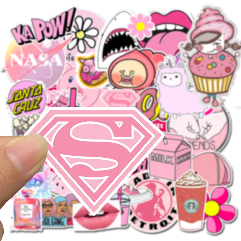 Bộ 50 miếng Sticker hình dán Pink Stub