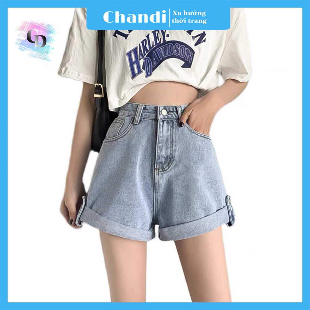 Quần Short Jean Nữ, Quần Sọt Nữ Lưng Cao Thương Hiệu Chandi, Quần Sọt Nữ cao cấp mẫu mới hot trend 2021 mẫu NH102