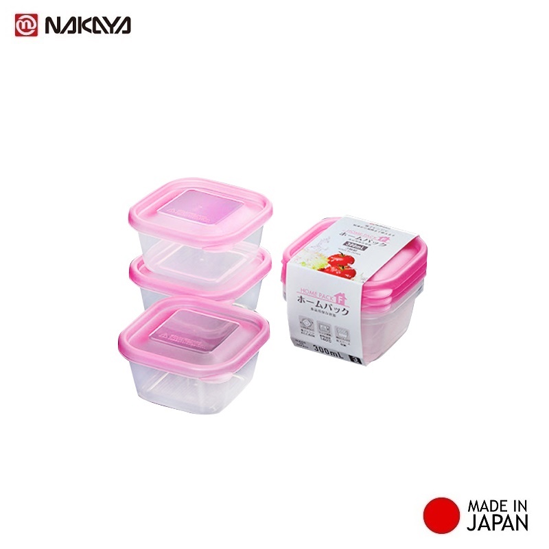 Set 3 hộp nhựa đựng & bảo quản thức ăn Nakaya 300ml - MADE IN JAPAN