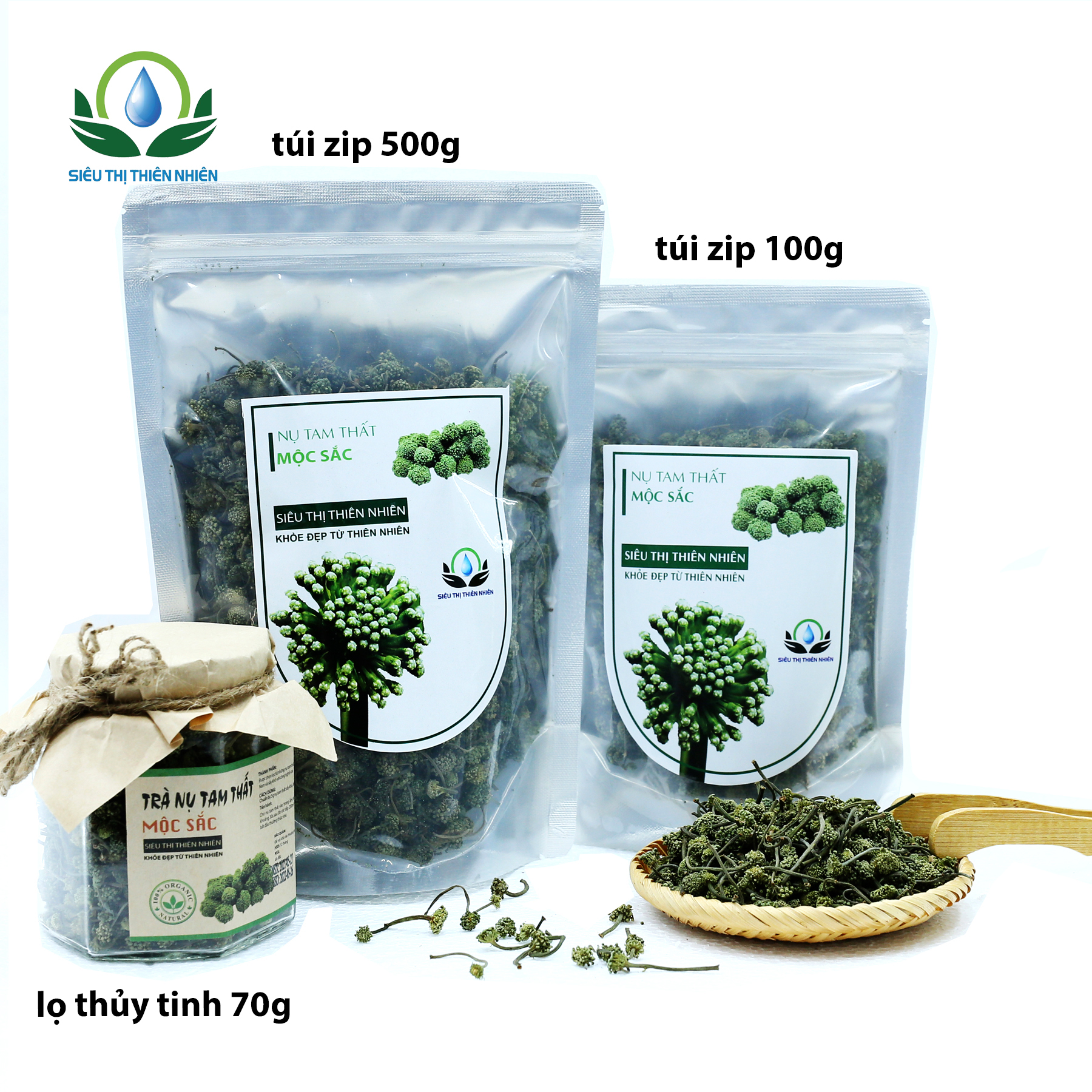 Trà Nụ Tam Thất Sấy Khô Mộc Sắc Gói 100g