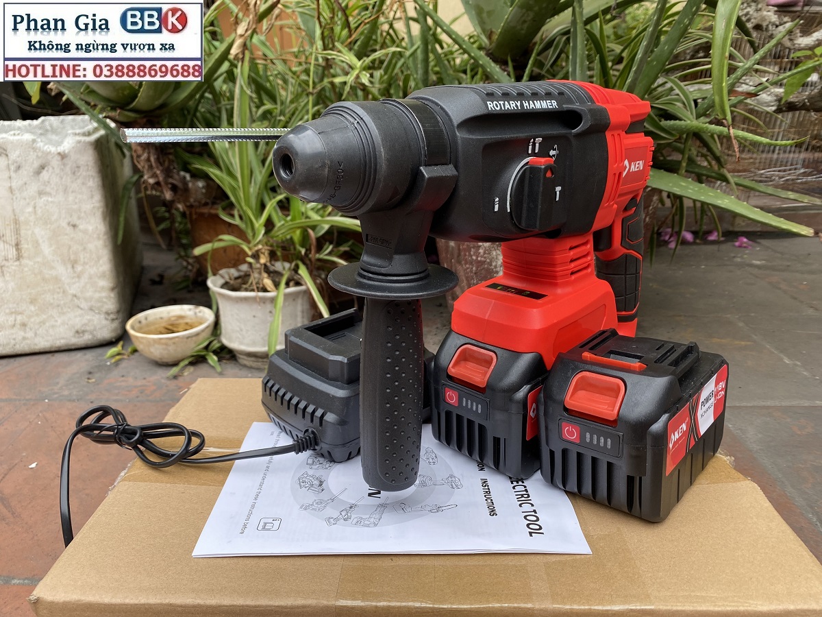 Máy Khoan Đục Bê Tông 199V - 3 Chức Năng: Khoan, khoan búa, đục - Động Cơ Không Chổ Than 100% Lõi Đồng