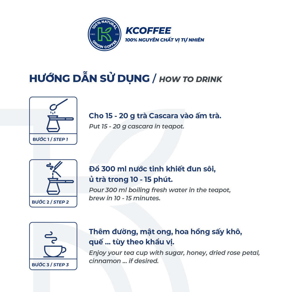 Trà Cascara Blue Sơn La tốt cho sức khoẻ hộp 100G thương hiệu K Coffee