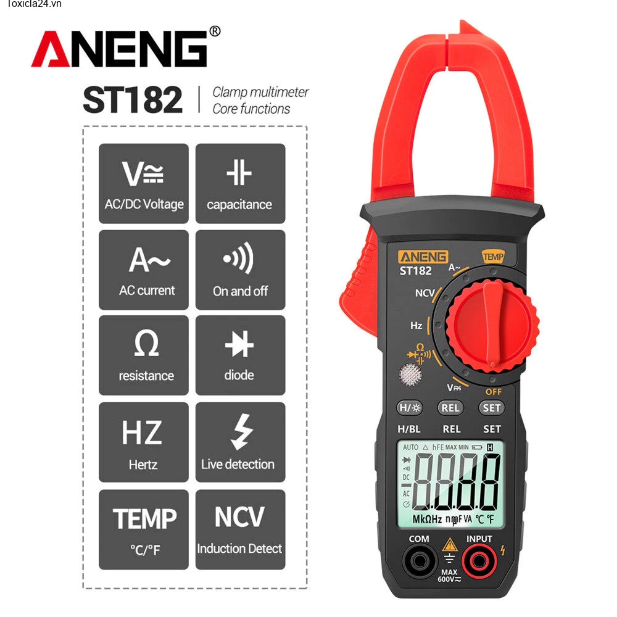 Đồng hồ đo kẹp kỹ thuật số ANENG ST182 4000 True RMS - Đo đa năng, chính xác cao