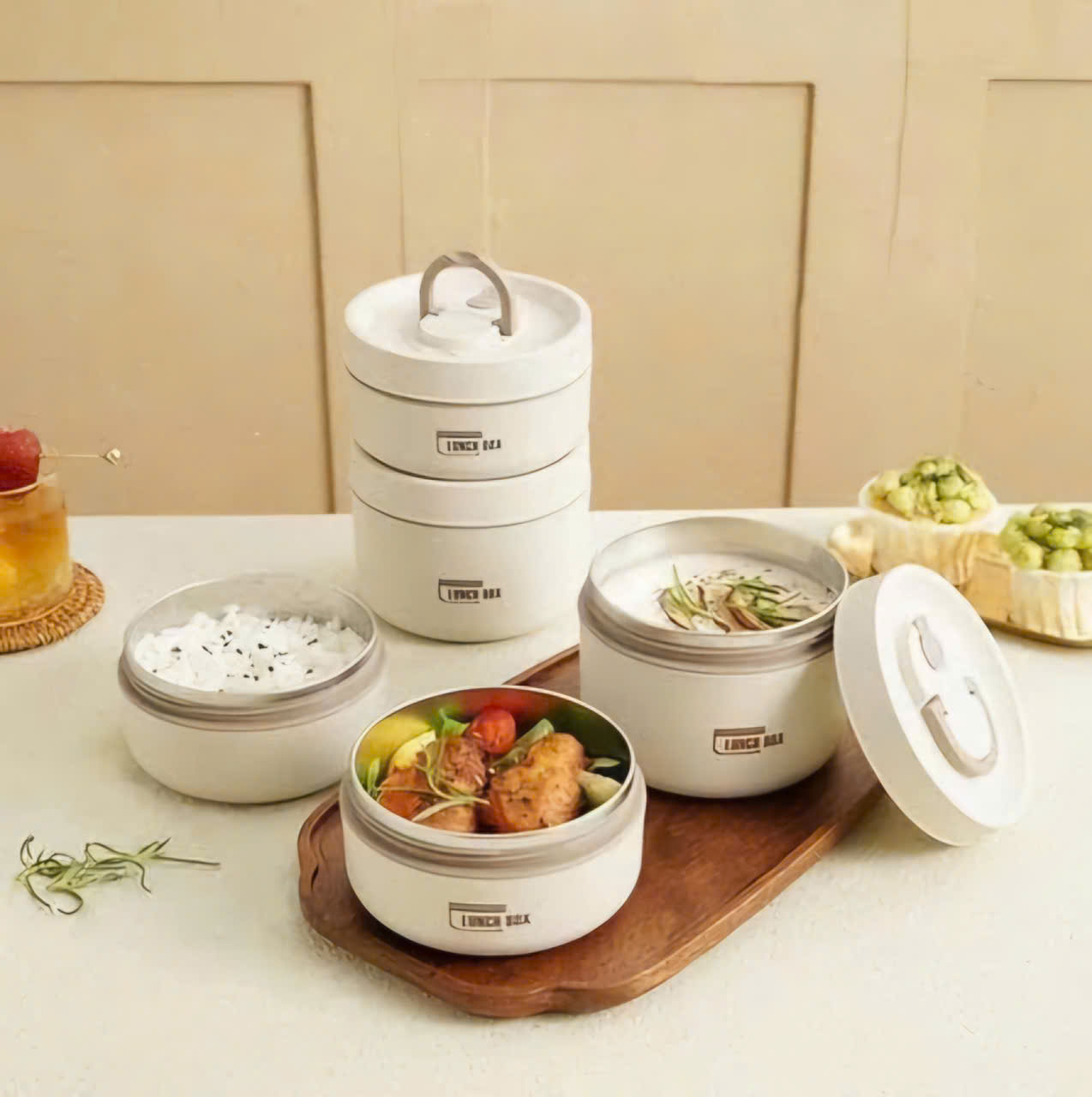 [KoSuyTu] Hộp Cơm Giữ Nhiệt Cao Cấp LUNCHBOX INOX 304 - 2/3/4 Tầng Rời - Tặng Kèm Túi Giữ Nhiệt + Bộ Túi Thìa Dĩa INOX