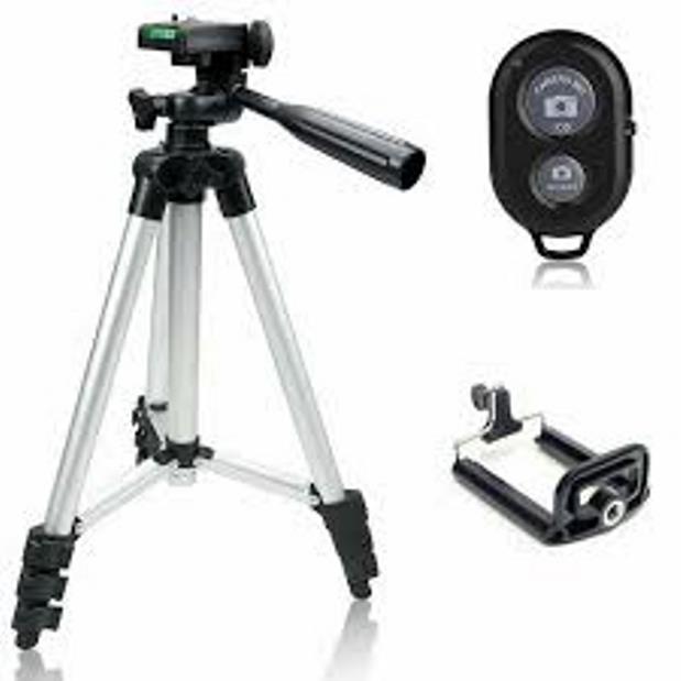 Hình ảnh Chân máy ảnh/ Gậy chụp hình 3 chân dùng livestream TRIPOD: 3110 + Remote, 3120 + Remote (Hàng nhập khẩu)