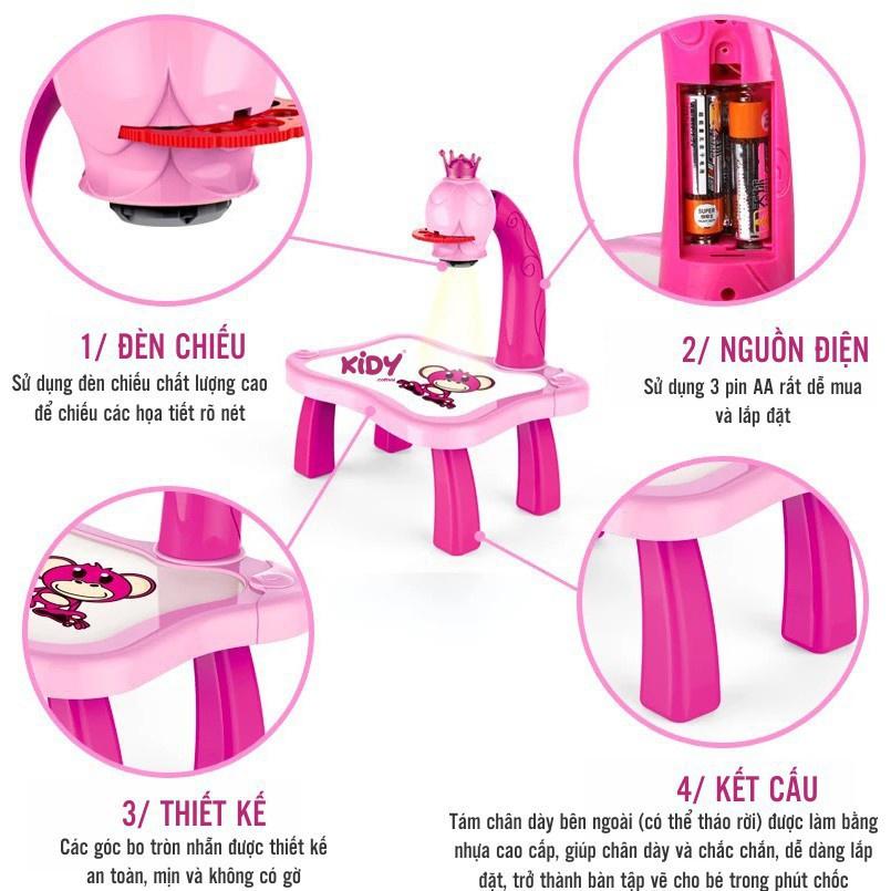 Bộ bàn đèn chiếu hình tập vẽ cho bé