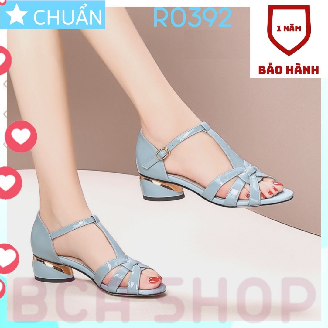 Giày nữ đế thấp hở mũi 2p RO392ROSATA tại BCASHOP quai cài sau ôm cổ chân - màu xanh thiên thanh nhạt