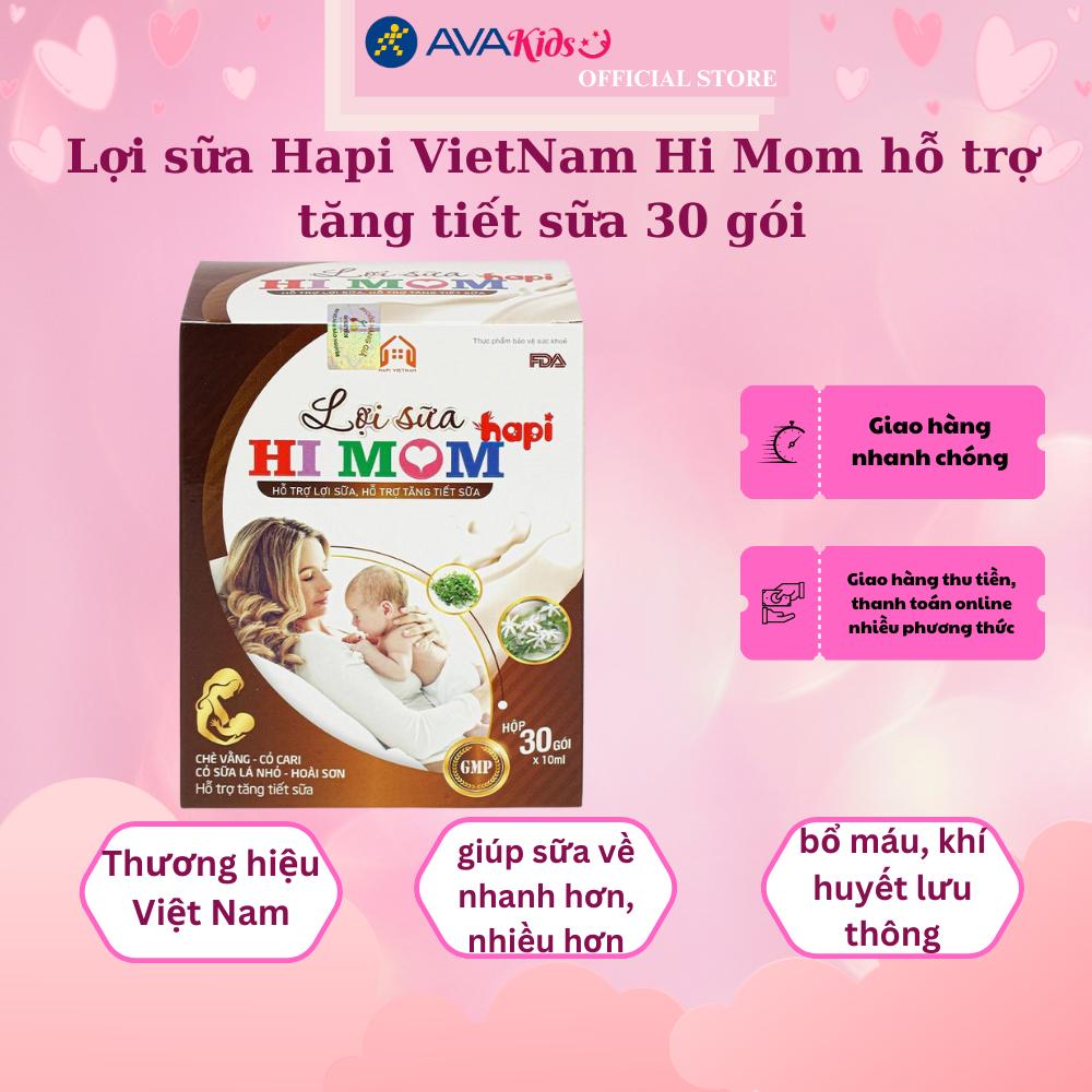 Lợi sữa Hapi VietNam Hi Mom hỗ trợ tăng tiết sữa 30 gói