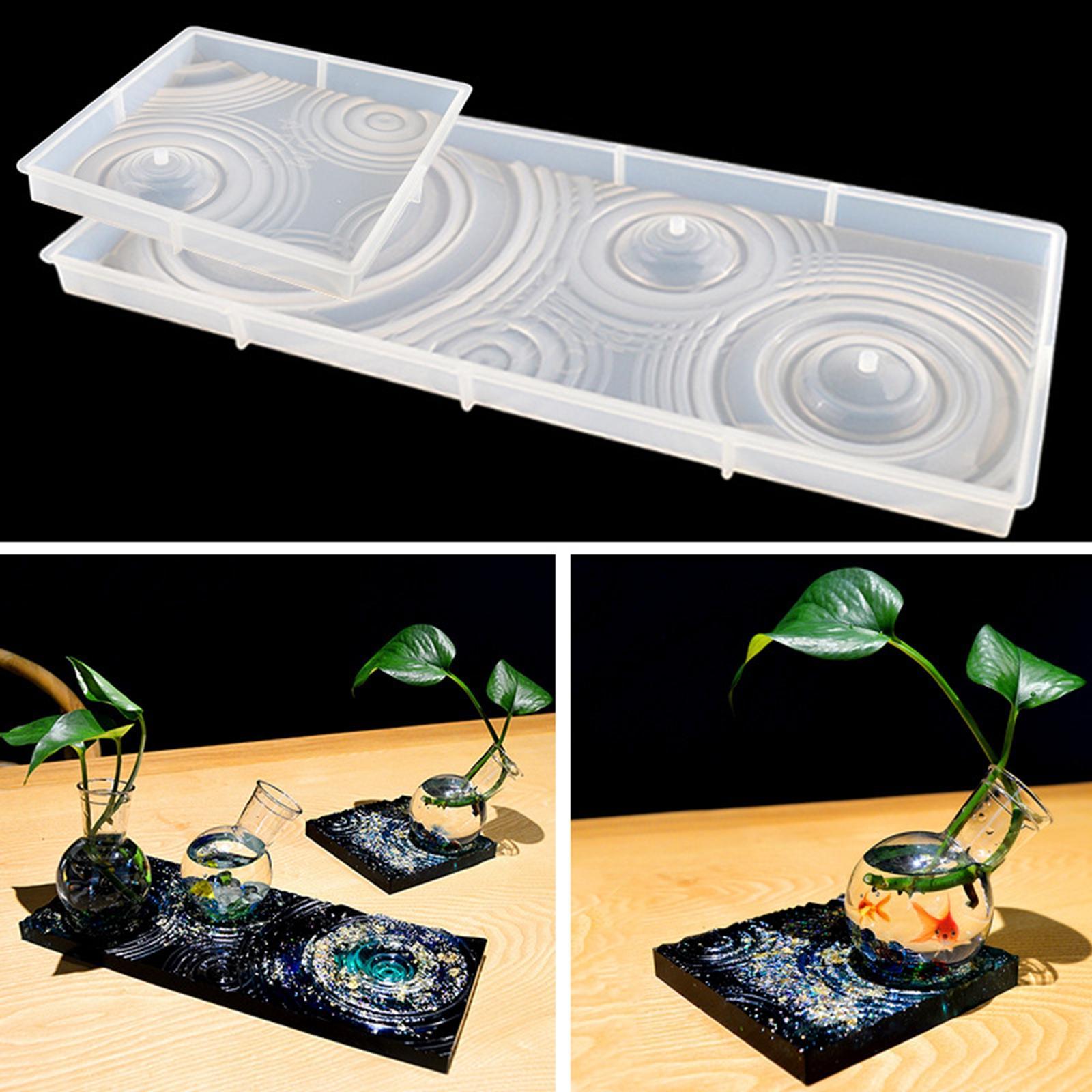 Silicone Vase Tray Model Epoxy Resin Flower Pot Base Fish Tank Holder Model for Office