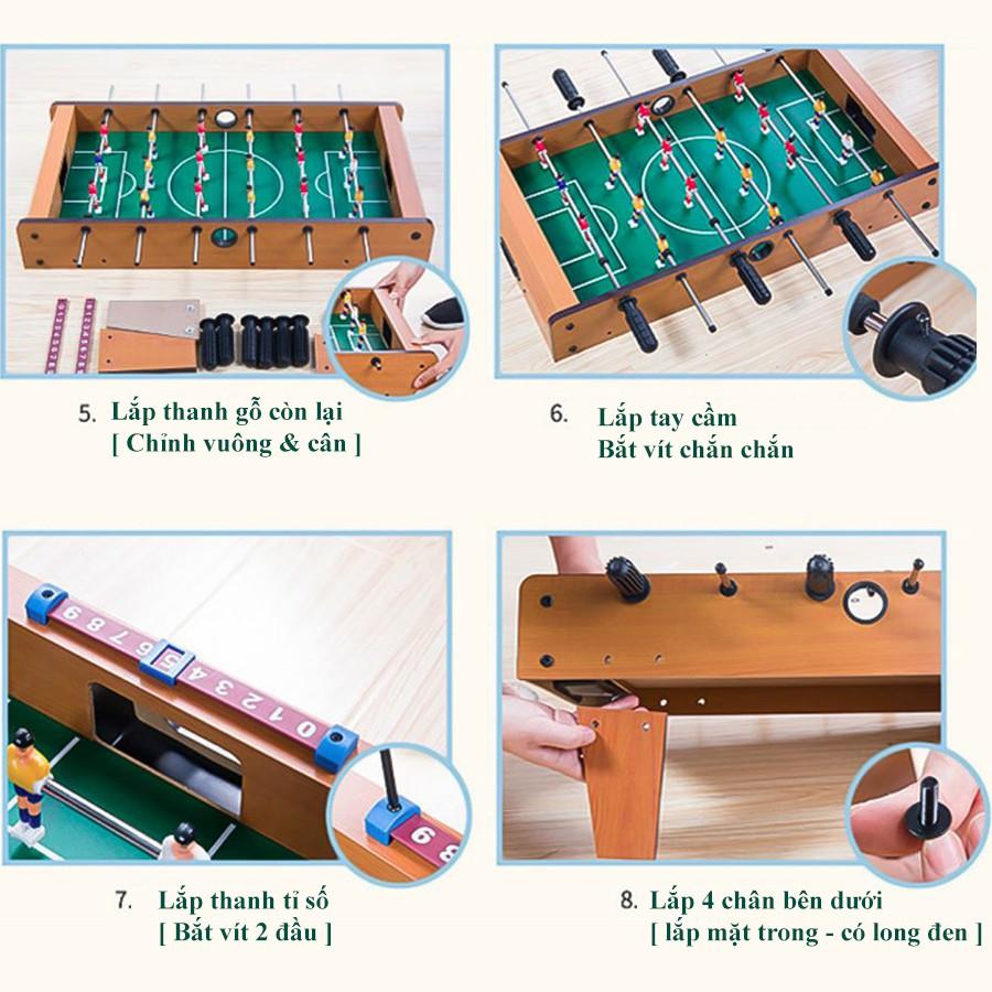 Bàn Bóng Đá Đồ Chơi Bi Lắc Trẻ Em, Rèn Luyện Phản Xạ, Tư Duy Cho Bé - 6 Tay Cầm Bằng Gỗ, Kích Thước 504 * 25.5 * 15 cm.