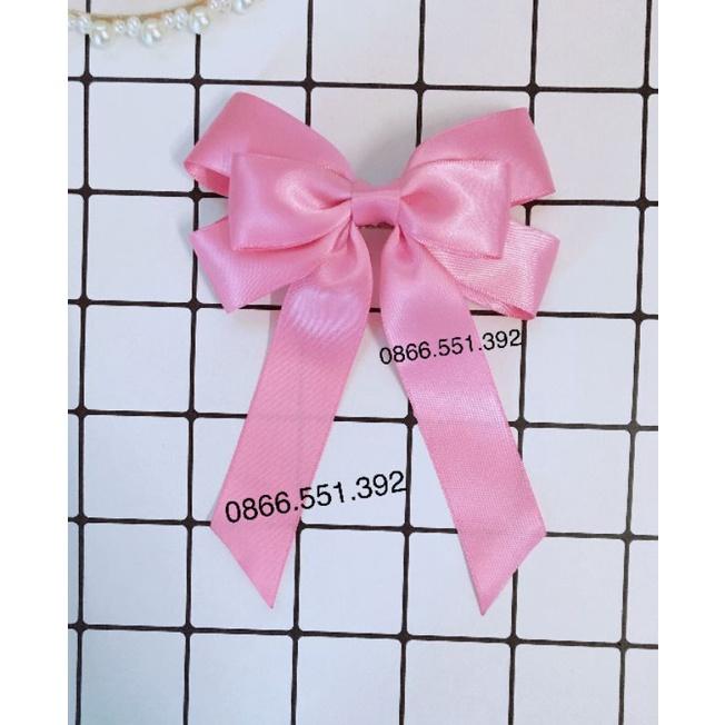Kẹp tóc nơ lụa satin cao cấp 3 cánh