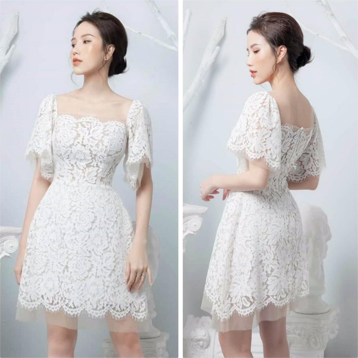 Đầm xòe hối ren lụa dự tiệc cực sang BY8209