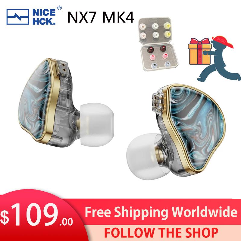 NiceHCK NX7 MK4 Tai nghe nhạc HIFI bằng gỗ ổn định 7 bộ điều khiển Tai nghe hybrid Audiophile có bộ lọc điều chỉnh có thể thay thế IEM Màu sắc: MK4 3.5-JC16S MIC