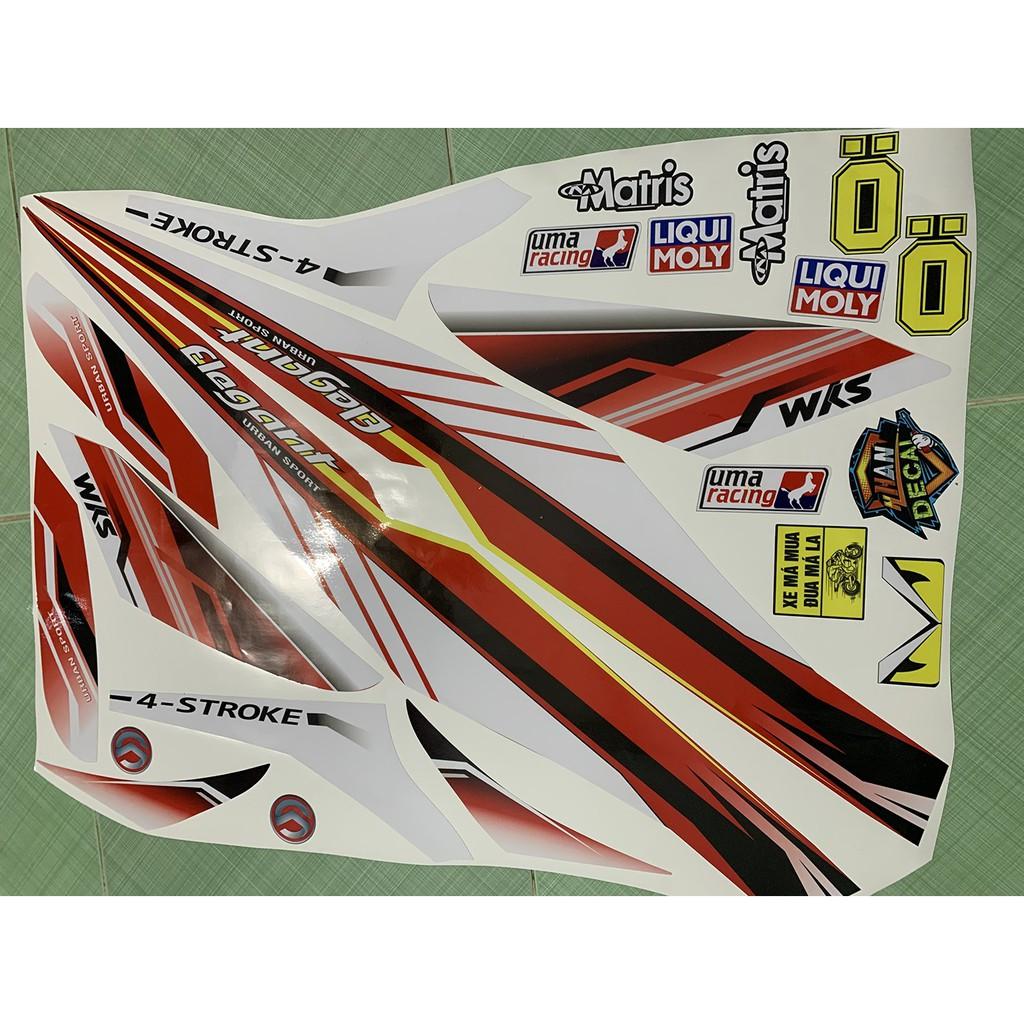 Tem elegant trắng đỏ