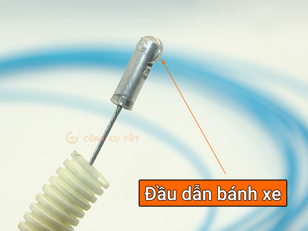 Dây mồi luồn ống lõi thép 1.2 ly vỏ xanh đầu bánh xe dài 30m