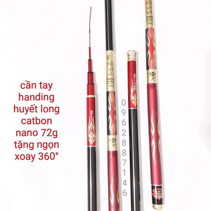 Cần câu tay handing huyết long 5H nano 72g tặng ngọn phụ