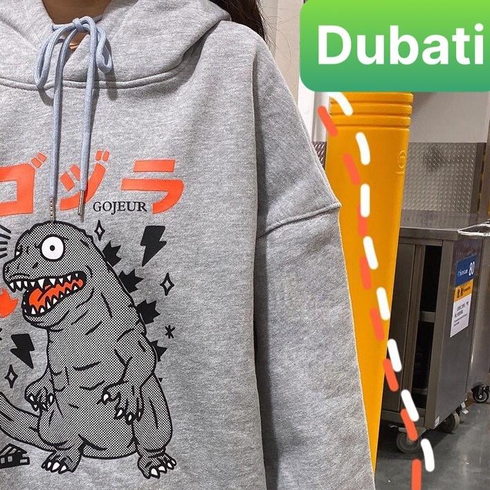ÁO KHOÁC NỈ HOODIE KHỦNG LONG 3 MÀU NAM NỮ CHẤT VẢI MỊN DÀY PHONG CÁCH HÀN QUỐC- DUBATI FASHION