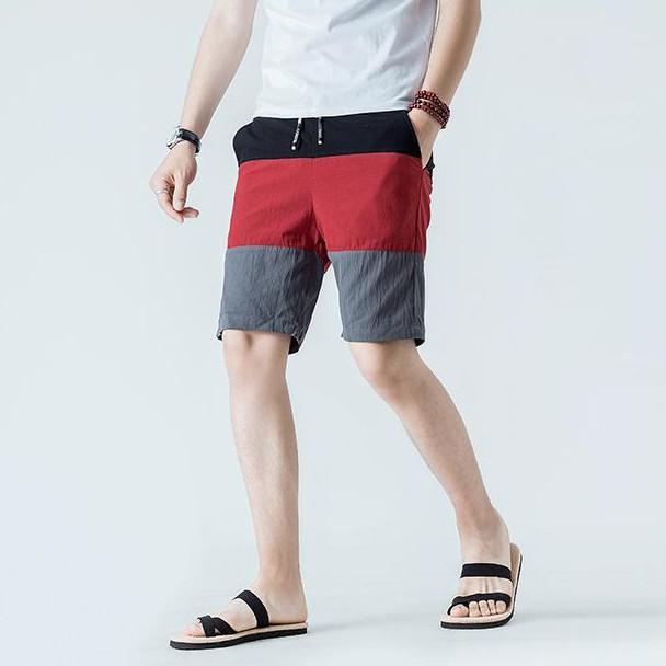 Quần short đũi nam phối màu phong cách Hàn Quốc