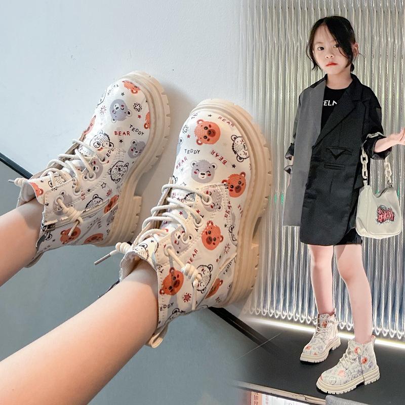 Giày bốt cho bé gái bé trai phong cách Hàn Quốc đẹp diện đi chơi đi tiệc size 26-36 hàng Quảng Châu cao cấp
