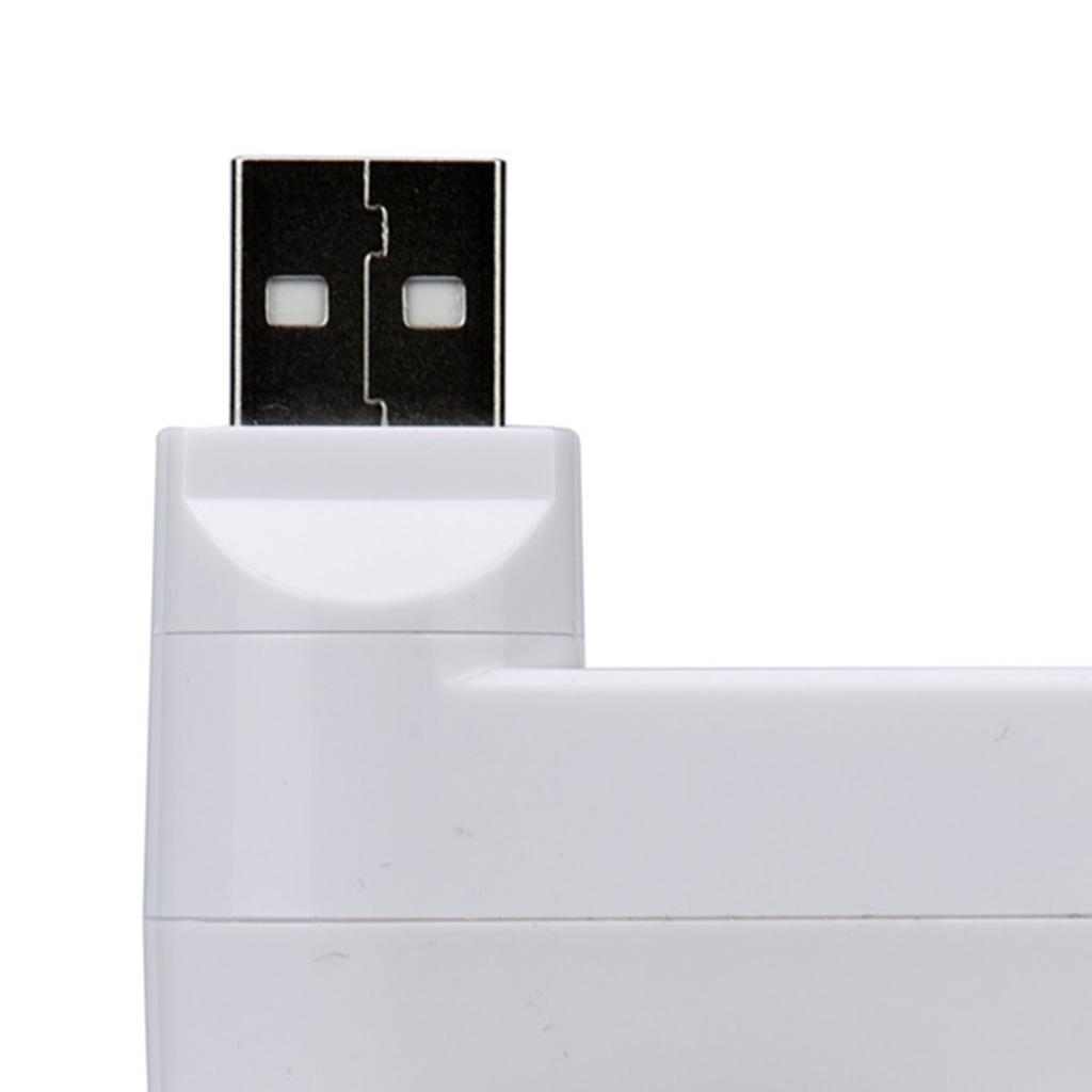 2x Rotatable 3 Ports USB 3.0 HUB + 2 USB 2.0 Adapter Splitter White