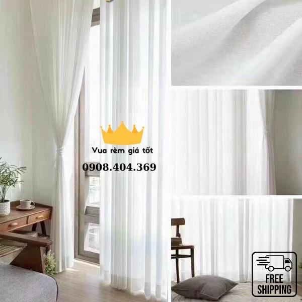 Rèm Von trắng mềm mịn cao cấp decor trang trí siêu đẹp