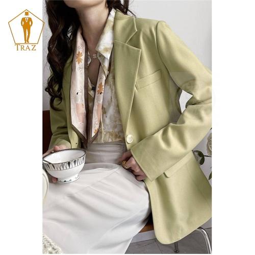 Áo blazer Nữ TRAZ 2 lớp Áo vest khoác Ngoài Màu Đen, Xanh, Nâu form rộng Unisex Hàn quốc sang chảnh