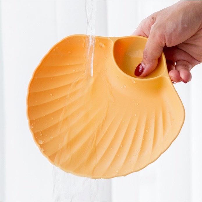 BỘ 4 ĐĨA NHỰA LÚA MẠCH HÌNH CON SÒ - DĨA ĐỰNG THỨC ĂN, BÁNH KẸO CÓ NGĂN ĐỂ GIA VỊ