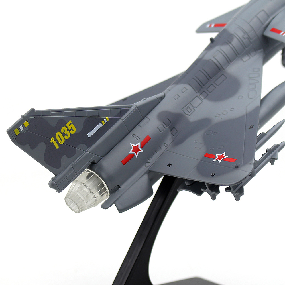 Đồ chơi mô hình máy bay chiến đấu Rafale của Pháp bằng hợp kim có nhạc và đèn kèm chân đế chạy cót