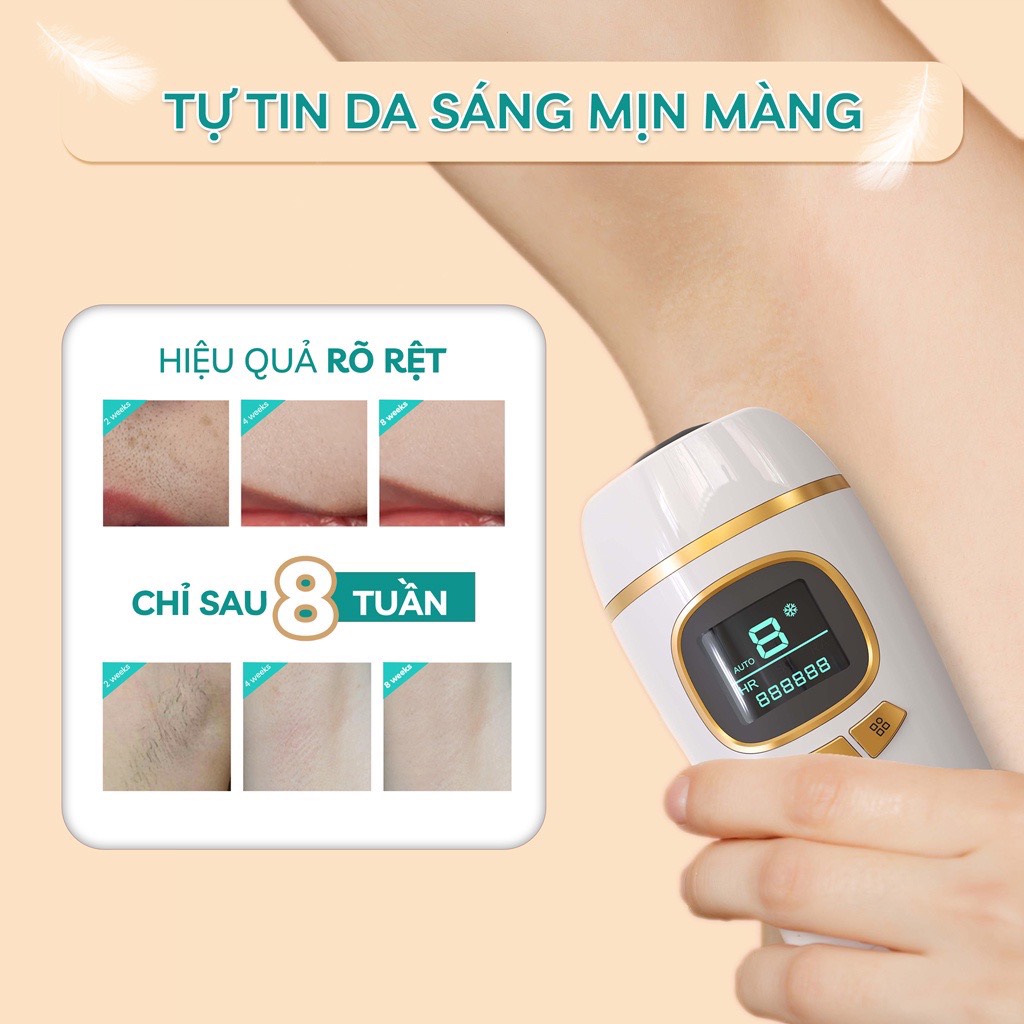 Máy Triệt Lông Vĩnh Viễn Băng Lạnh Trẻ Hóa Da Mini Cầm Tay Tại Nhà Crénot Health Graci X3 Dành Cho Nách Bikini Mặt Chân Toàn Thân Cá Nhân Giảm Mụn IPL Hair Removal Ice Cooling Compress