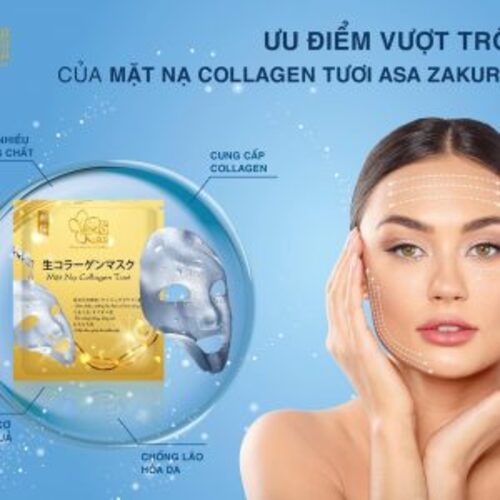 Mặt Nạ Collagen Tươi Asa Zakura - Căng Bóng, Trẻ Hóa Da