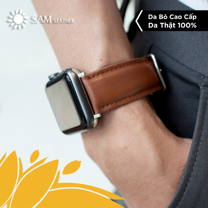 Dây Da Đồng Hồ Da Bò SAM Leather SAM011BW - Màu vàng bò, Lựa chọn màu sắc và chiều rộng tương thích